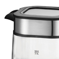 Bouilloire Électrique Domestique Personnalisée 2000W Haute Puissance Grande Capacité 2.5L 360 ° Bouilloire électrique en verre borosilicate avec base pivotante
