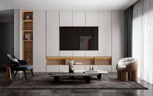 Meuble TV mural haut de gamme en bois blanc/marron/noir de style ferme moderne pour le salon et les meubles de maison - Product Image 2