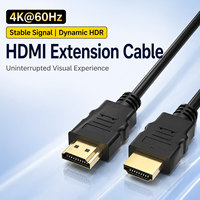 Câble d'extension 4K60Hz mâle-mâle plaqué or PVC 18 Gbps pour PS5 Xbox TV Moniteur Projecteur Ordinateur portable