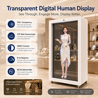 Boîte tactile holographique 3D d'intérieur de 86 pouces avec animation pour usage commercial en magasin, Holobox LCD transparent à IA