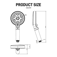 Pommeau de Douche Écologique Haute Pression Effet Pluie 3 Modes de Jet Réglables Économie d'Eau Filtre Pierres Minérales Chrome Appartement