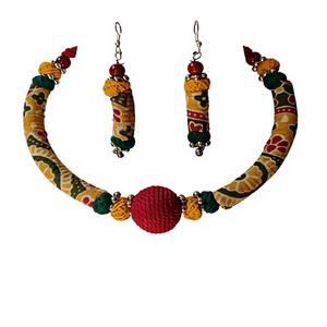 Collar de cuentas vintage hecho a mano para mujer con cadenas de tela de algodón, nueva joyería de moda en tendencia. - Product Image 1