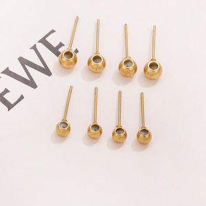Aiguille de réglage coulissante |   Connecteur universel à tête sphérique en acier inoxydable plaqué or PVD 18 carats pour la fabrication de bijoux DIY - Product Image 3