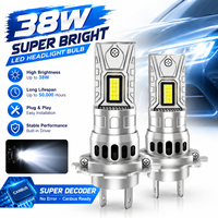 Ampoule de phare LED H7 A6 38W, puissance stable, puces LED 3570, 6000K-6500K, super lumineuse, CANBUS, Plug and Play, phare de voiture