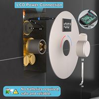 Robinet mélangeur thermostatique numérique bidirectionnel en laiton chromé écologique avec affichage de la température, contrôle du débit et inverseur, garantie 5 ans
