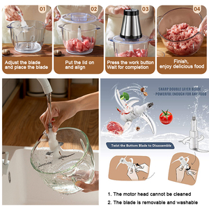 Procesador de Alimentos Multifuncional para Cocina, Licuadora Eléctrica para Ajo, Picadora de Cebolla y Carne - Product Image 6