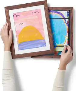 Eco-Friendly Children Art Frame Hanging Wood Frame Kids Artwork Picture Frame For Wall Decor