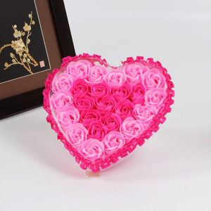 Boîte-cadeau de fleur de <span class=keywords><strong>savon</strong></span> de rose en forme de coeur pour les mères de la Saint-Valentin et le jour de Noël-<span class=keywords><strong>Plantes</strong></span> décoratives élégantes - Product Image 6