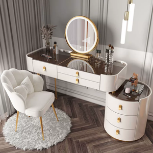 Zxm New <b>Vanity</b> Desk for Makeup Dresser LED <b>Mirror</b> MDF Makeup <b>Vanity</b> Modern <b>Dressing</b> <b>Table</b> Enhanced Beauty Bedroom Hotel Home - Product Image 4