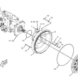 Bomba Principal de Pistón Hidráulico para Excavadora E 374D 374DL, Repuestos 297-7684 295-9404 295-9676 369-9676, Original Reacondicionado - Product Image 2