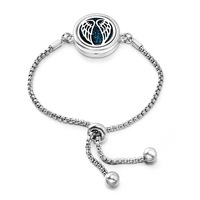 Bracelet diffuseur d'huiles essentielles anti-moustiques unisexe en acier inoxydable électroplaqué, motif ailes d'ange, best-seller TikTok