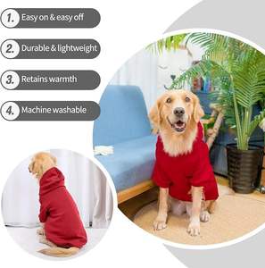 Sweter bertudung bulu musim dingin klasik ramah lingkungan kecil sedang desain anjing cetak Bahasa Inggris barang populer lintas batas - Product Image 6