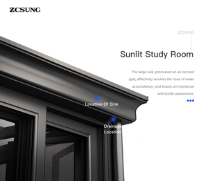 Tùy chỉnh solarium sunroom khung hợp kim nhôm phẳng/đa giác mái đúc trượt cho biệt thự ngoài trời sunrooms nhà kính - Product Image 4