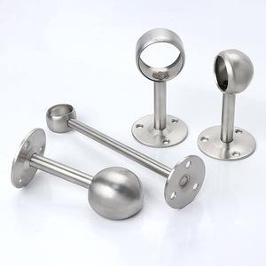 Haidibosi 304 Stainless Steel Round Tube Flange Seat Wall Mounted For Clothes <b>Drying</b> Rods Rust Resistant Accessories - Product Image 4