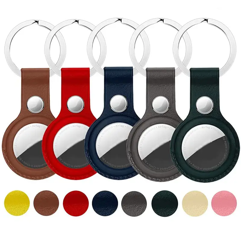 Airtag Air Tag Cover Case Accessories Pet Genuine Leather Silicone Holder Keychain Airtag Air Tag