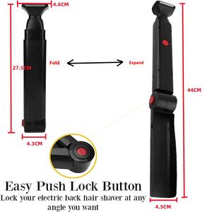 Nouveau couteau de rasage de <span class=keywords><strong>dos</strong></span> en céramique télescopique pliant à long manche <span class=keywords><strong>tondeuse</strong></span> à cheveux pour hommes avec charge pour le rasage du <span class=keywords><strong>dos</strong></span> - Product Image 4