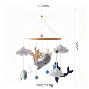 Juguete de Madera y Fieltro Hecho a Mano, Juguete Colgante Giratorio para Cuna de Bebé, Móvil Musical para Cuna, Juguetes para Cuna, Decoración para Cuarto de Bebé - Product Image 6