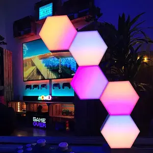 Luxury DIY 6Pack RGB Wall Lights Indoor Modern Home Touch Sensor Honeycomb Geometric Panels Hexagonal LED Light Wall Lamp