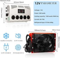 Unité de climatisation de type split TELCOOL 12V DC pour camions, camping-cars, bus, remorques, fourgons, excavatrices agricoles, remplacement/réparation