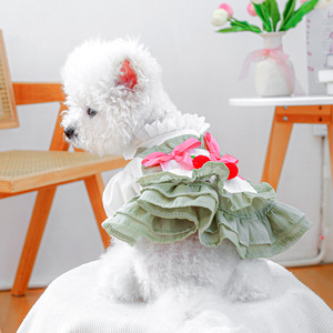 PETCIRCLE ropa para mascotas para perros pequeños y medianos, artículos para mascotas, ropa para perros, falda con diseño de pastel de cereza - Product Image 5