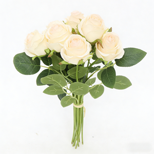 <span class=keywords><strong>ดอก</strong></span>ไม้ประดิษฐ์ตกแต่งศิลปะสมัยใหม่ <span class=keywords><strong>ช่อ</strong></span>ดอก<span class=keywords><strong>กุหลาบ</strong></span>ขาว 11 ก้านต่อช่อ สำหรับตกแต่งสวน งานแต่งงาน ติดเสื้อ ของขวัญวันวาเลนไทน์ - Product Image 1