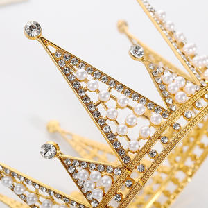 Cake Topper <span class=keywords><strong>princesa</strong></span> Aisha niñas Tiaras perla Decoración Para Boda nupcial fiesta panadería DIY pastel decoración corona - Product Image 6