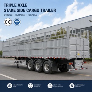 Semi-remorque à ridelles robuste - Remorque de <span class=keywords><strong>transport</strong></span> agricole à 3/4 essieux avec ridelles latérales - Product Image 3