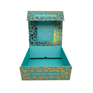 Boîte pliable de revêtement de bûche estampage à chaud en or de marque personnalisée fermeture magnétique emballage de boîte cadeau en papier rigide pliable