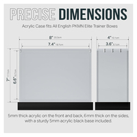 Protecteur de boîte d'entraînement Elite en acrylique résistant aux UV - Matériel 6 mm + 5 mm + 4 x 3 mm 52N+ aimants - Compatible PKMN ETB (base noire)