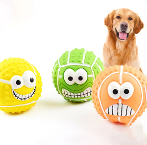 Chewing Latex <b>Ball</b> <b>Dog</b> Toy Squeaky Eco-Friendly Durable Cartoon Design Dental Health Bite Resistant - Product Image 1