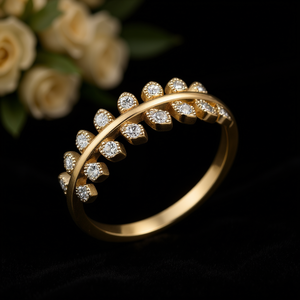 Bague de mariage plaquée or rhodié avec incrustation de diamants CZ, taille 10, bijoux fins unisexes - Product Image 2