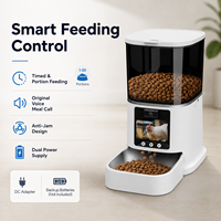 Distributeur automatique de nourriture pour animaux de compagnie, contrôle par application, distribution de portions programmée, caméra, interaction vocale, étanche, système de batterie de secours, 4,5 L