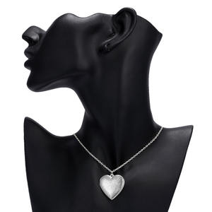 Collar con Medallón en Forma de Corazón para Sublimación, 3 Estilos, Aleación de Zinc, Colgante Personalizable con Foto Imprimible para Impresión por Transferencia de Calor, Joyería - Product Image 4