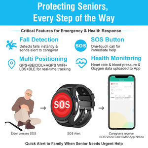 L08p Thuận Tiện Thông Minh <span class=keywords><strong>GPS</strong></span> Theo Dõi Đồng Hồ Cho Người Cao Tuổi Các Tính Năng SOS Khẩn Cấp Cuộc Gọi Tập Thể Dục Tracker HR Giám Sát Cao Cấp Smartwatch - Product Image 2