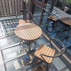 Nhựa gỗ Patio Bàn và ghế, ngoài trời Bàn cà phê và ghế bộ, vườn chống thấm nước mặt trời bảo vệ ngoài trời Bàn và ghế - Product Image 6