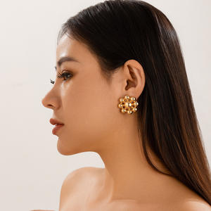 Conjunto de pendientes de cuentas y anillo para mujer, aretes de aleación fina, aretes de uva, accesorios de joyería de moda, regalo - Product Image 3