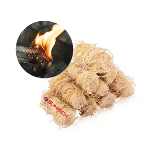 Low MOQ Wooden Wool Roll Firelighter Eco Friendly Quick BBQ Fire Starter