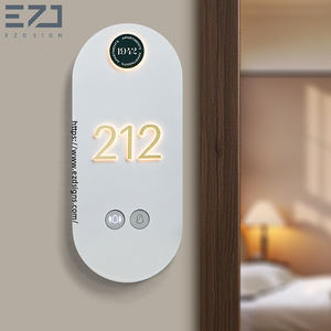 Placa de puerta de habitación iluminada, letreros de número de unidad, números de puerta de apartamento con timbre y DND para números aptos - Product Image 1