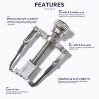 Correcteur d'ongles incarnés réglable en acier inoxydable, outil professionnel résistant à la rouille pour le soin des ongles des pieds et le soulagement de la douleur