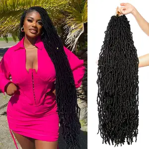 Xin Si wholesale gypsy locs wavy soft red crochet 36 inch faux locs