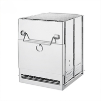 Poêle à bois pliable portable en acier inoxydable, barbecue pour le camping en plein air, la cuisine familiale dans la cour