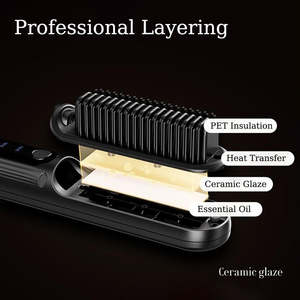 Lisseur de cheveux électrique sans fil mini, brosse chauffante lissante de voyage rechargeable, qualité parfaite, meilleur prix, température en plastique - Product Image 5