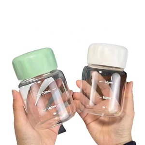 Creative Mini <strong>Fat</strong> Cup White/<strong>pink</strong>/green Portable Borosilicate Glass Graduated Milk Coffee Soybean Milk Water Bottle - Product Image 3