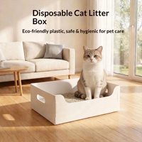 Lettiera per Gatti Pieghevole Portatile Monouso Extra Large, Toilette per Gatti in PP Impermeabile Monouso Mensile, Rialzata Anti-Schizzi