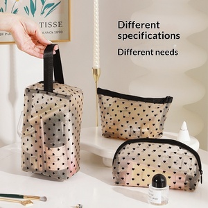 Bolsa de Cosméticos de Gran Capacidad con Diseño de Corazón, Transpirable, Portátil, para Guardar Lápiz Labial y Maquillaje, Elegante, Organizador de Viaje para Estudiantes - Product Image 5