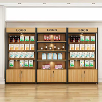 Étagères de vente au détail pratiques en grain de bois, vitrines et étagères pour meubles de supermarché et de dépanneur