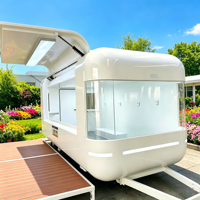 Kiosque mobile préfabriqué en conteneur de 10, 20, 30 ou 40 pieds, boutique portable en conteneur avec roues de remorque