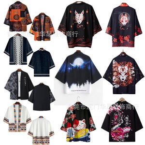 EcowalsonHot Selling Vintage Seven Sleeve Kimono Shirt Cross Border Daily Casual Cardigan Cape Anime 3D Impresión digital Haoris - Product Image 2