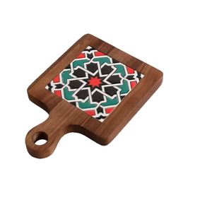 Posavasos creativos de madera con diseño floral, alfombrillas aislantes del calor para cazuelas de restaurante, manteles individuales de madera de nogal, cuencos antideslizantes. - Product Image 1