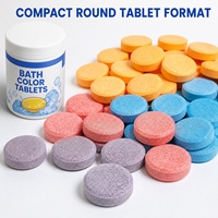 Tablettes de bain effervescentes rondes multicolores dans un bocal à large ouverture, OEM, étiquette privée, vente en gros